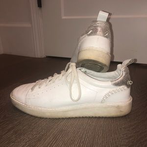 Zara white and silver sneakers